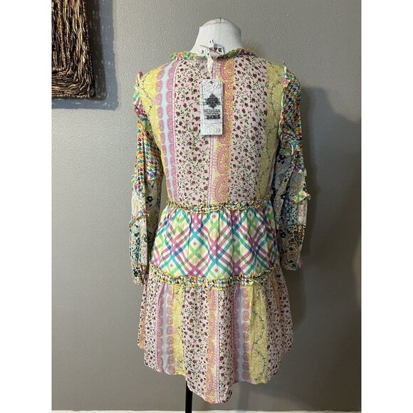 Anthropologie Barok Paris Patchwork Dress S Small Farm Rio Vibes Shopbop NWT - Picture 13 of 16